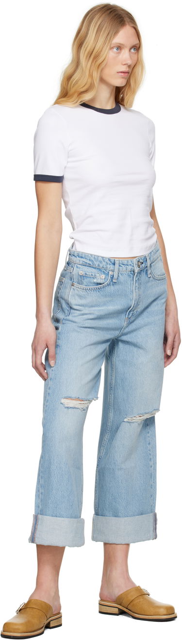 T-shirt rag & bone Rag & Bone Mia Ringer T-Shirt Hvid | WCC25ST026W327, 3