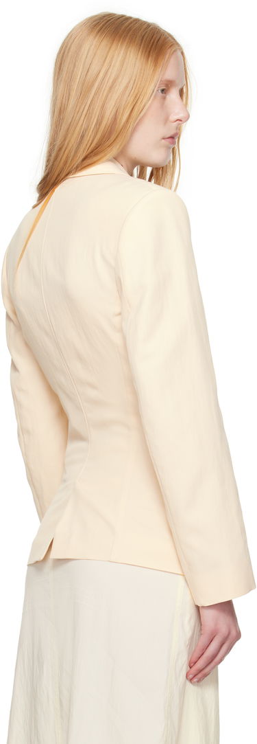Jakke LEMAIRE Lemaire Single-Breasted Fitted Blazer Beige | JA1071 LF1362, 2