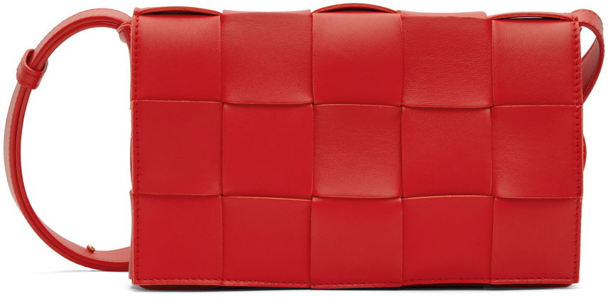 Skuldertaske Bottega Veneta Small Intreccio Cassette Bag Rød | 578004 VMAY1, 0