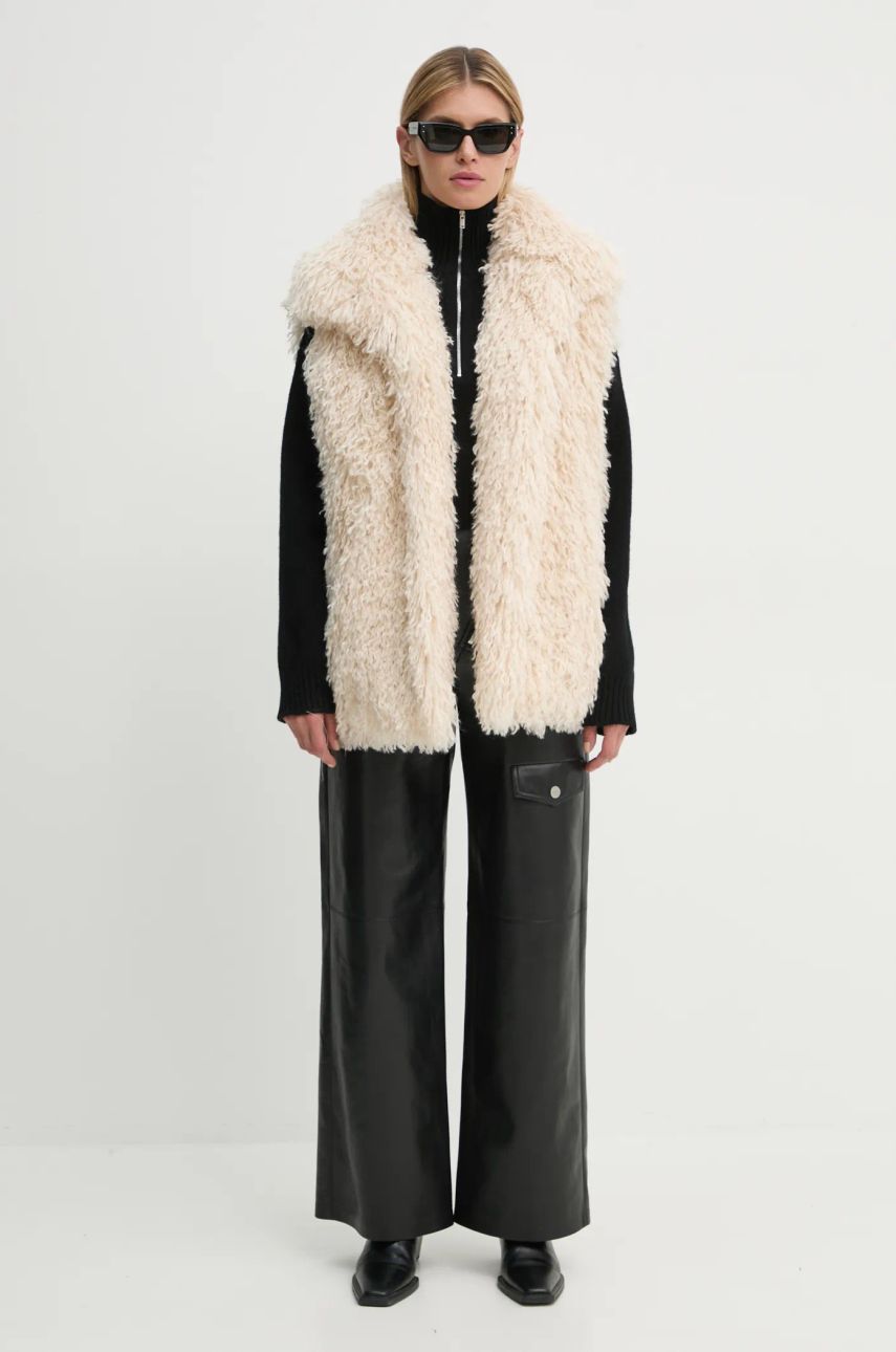 Vest Nanushka Faux Fur Vest Beige | NU24FWTP40371, 1