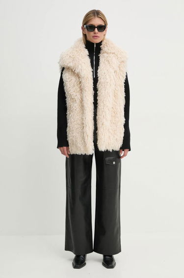 Vest Nanushka Faux Fur Vest Beige | NU24FWTP40371, 1