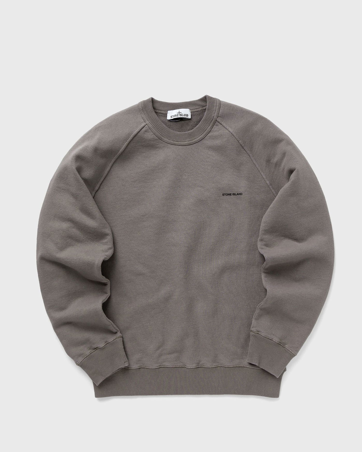 Sweater Stone Island Logo Flocked Crewneck Grå | 801560755.V0092, 0