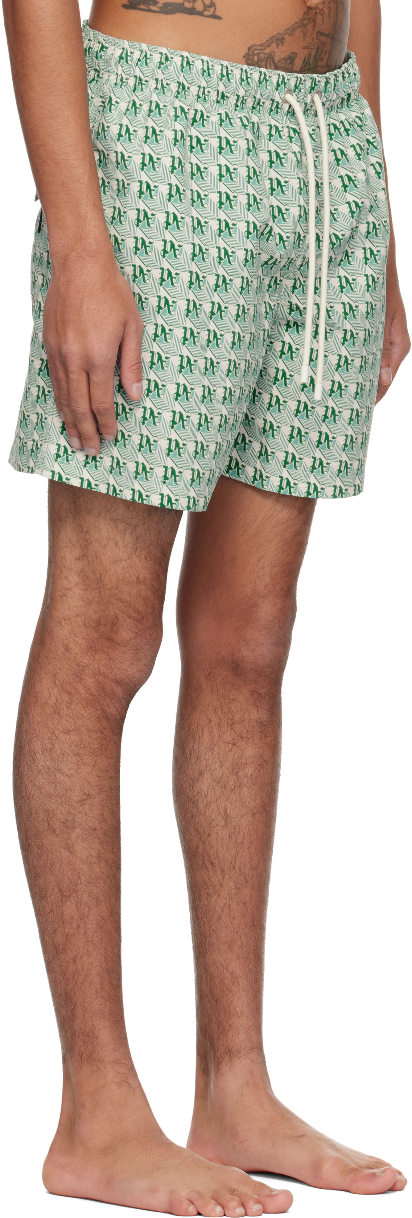 Badetøj Palm Angels Palm Angels 'PA' Diamond Print Swim Shorts Grøn | PMFD012S25FAB004550B, 1