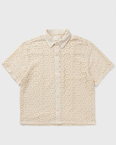 Skjorte Honor The Gift Crochet Button-Up Shirt Beige | HTG250232-BONE, 0