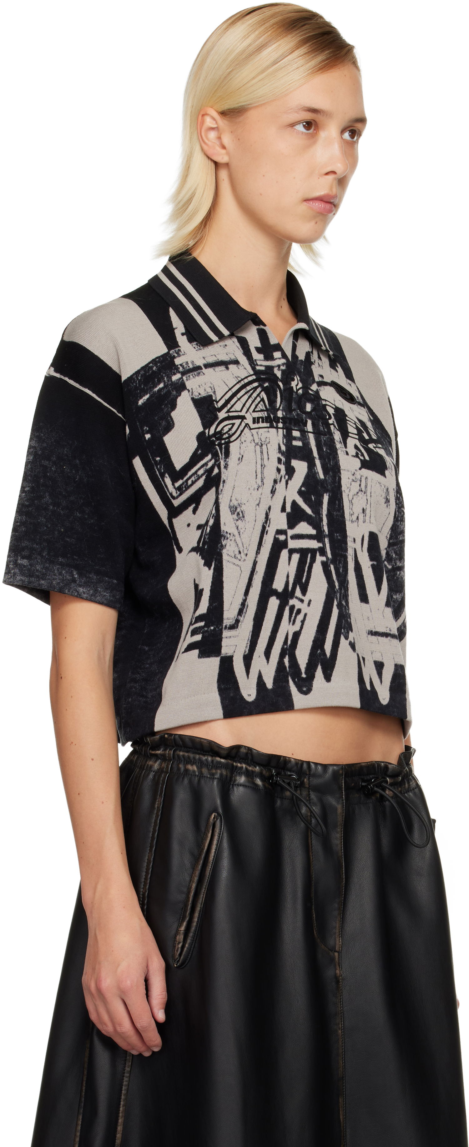 Polo skjorte Diesel M-Oliba Cropped Short Sleeve Graphic Knit Polo Flerfarvet | A19666 0NKCJ, 1