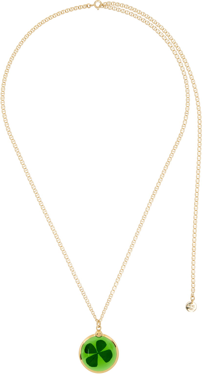 Halskæde A.P.C. A.P.C. Anastasia Barbieri Fortuna Necklace with Four-Leaf Clover Pendant Metalisk | MEAEH-F70857