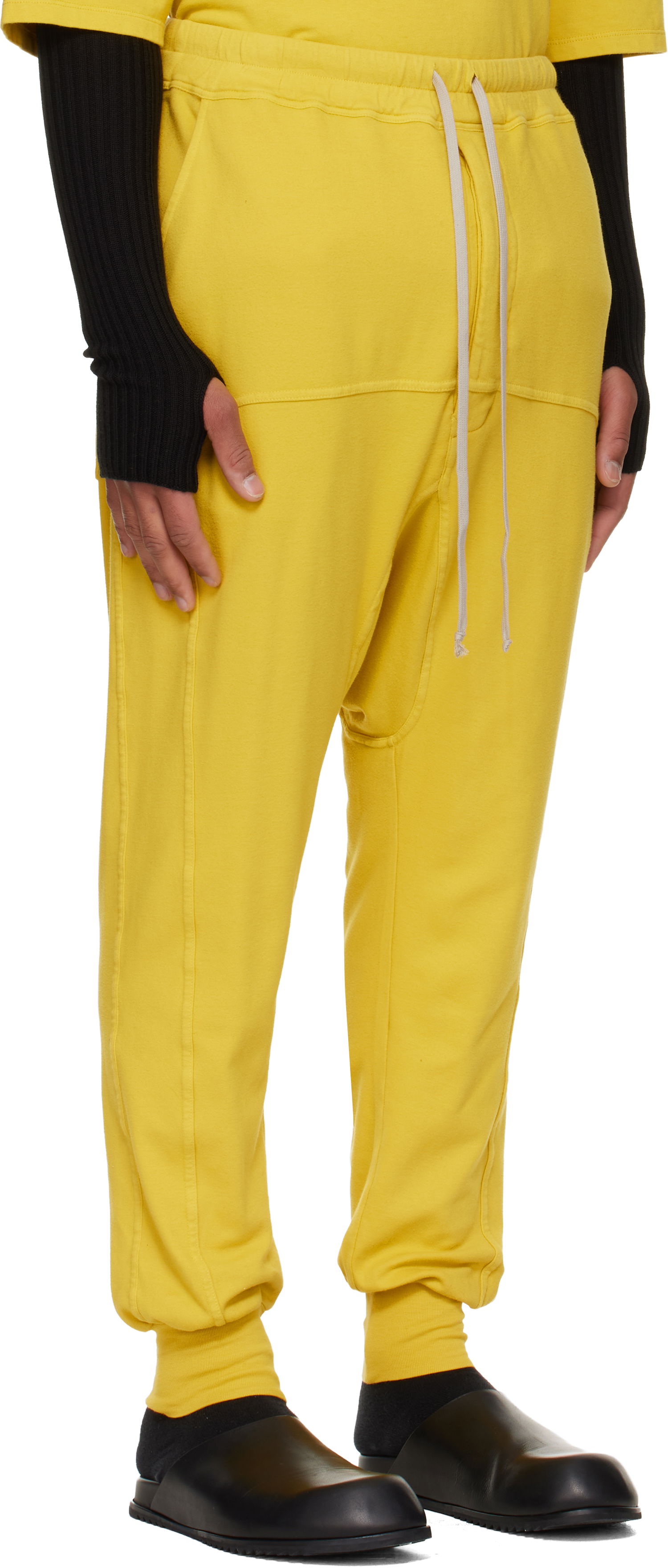 Joggingbukser Rick Owens DRKSHDW Concordians Drawstring Sweatpants Gul | DU02E7395 JDB, 1