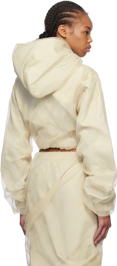 Nederdel We11done We11done Layered Cropped Hoodie Beige | WD-BL0-25-117-W-BG, 2
