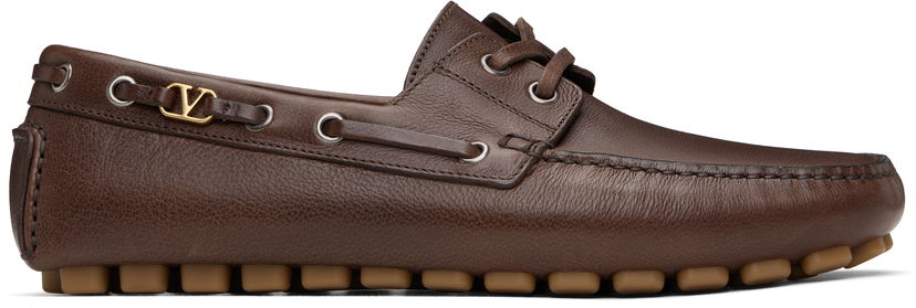 Sneakers og sko Valentino Valentino Garavani Driver Fastaway Buffalo Loafers Brun | 6Y2S0J59PNJ