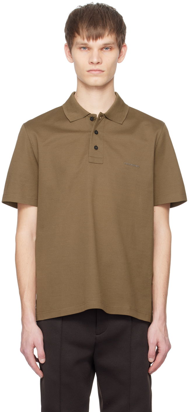 Polo skjorte FERRAGAMO Embroidered Logo Polo Shirt Grøn | 772048, 0