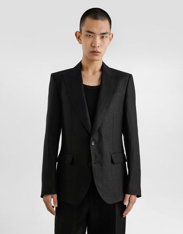 Jakke Dolce & Gabbana Dolce & Gabbana Single-Breasted Linen Jacket 54 Sort | G2QS6TFU4MCN0000, 3