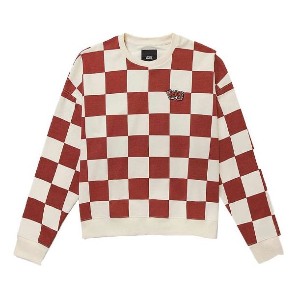 Sweater Vans Vans Grid Checkered Pullover Rød | VN0A5H98YTW, 0