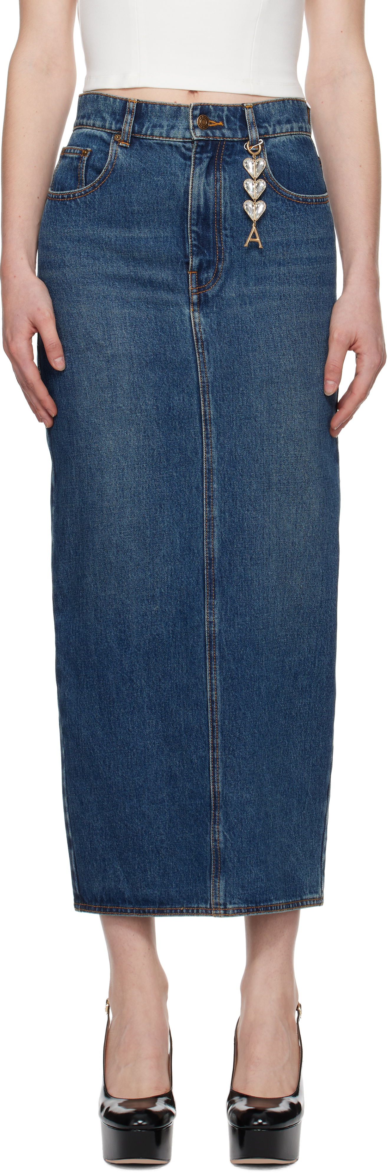 Nederdel Area Denim Midi Skirt With Zipper Blå | PF24AWSK0018DE01, 0