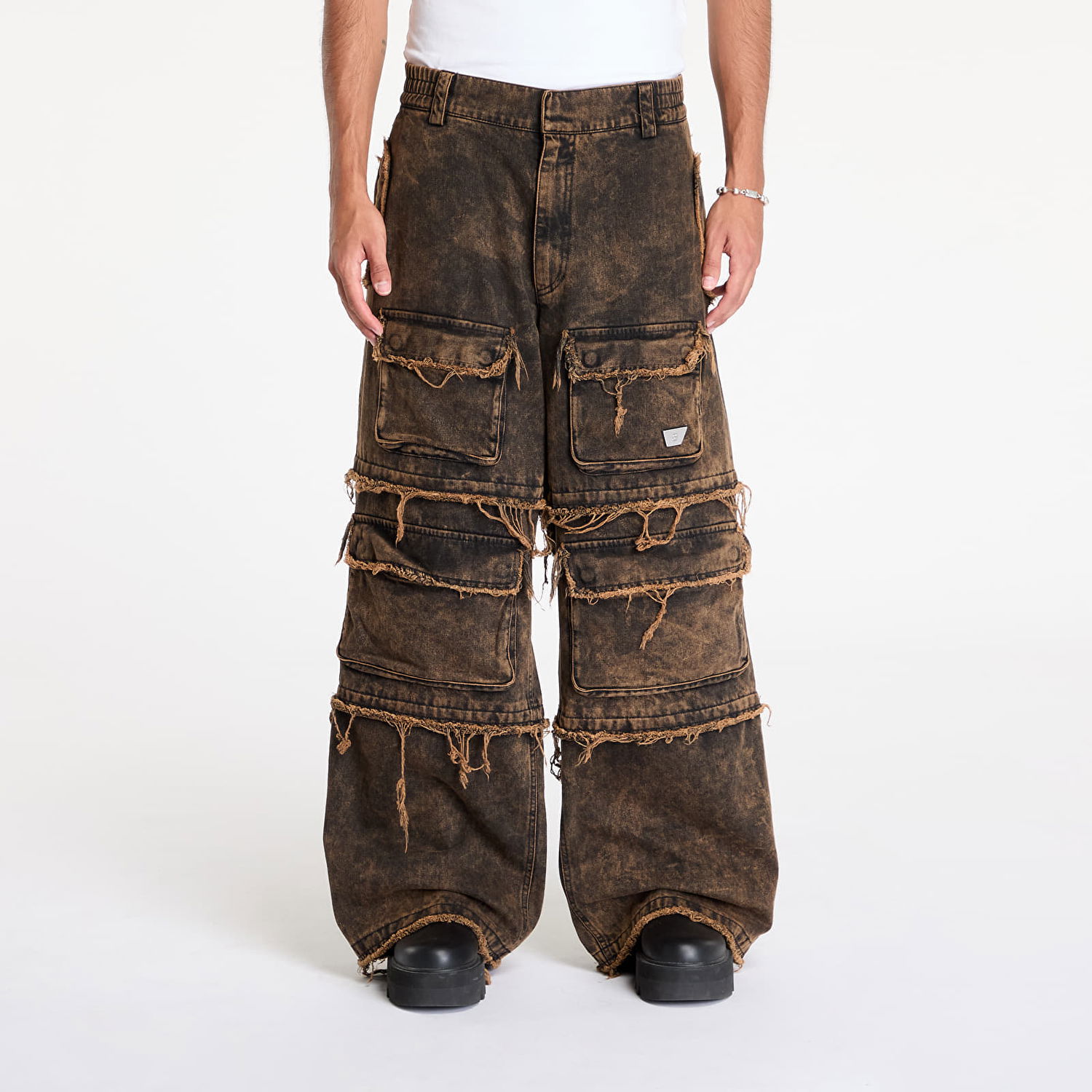 Jeans MISBHV Ibiza Oversize Cargo Trousers Acid Black Sort | 241M320, 0