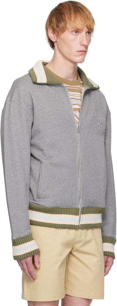 Bomberjakke MAISON KITSUNÉ Maison Kitsuné Varsity Zipped Bomber Jacket Grå | OM02130KM0321, 1