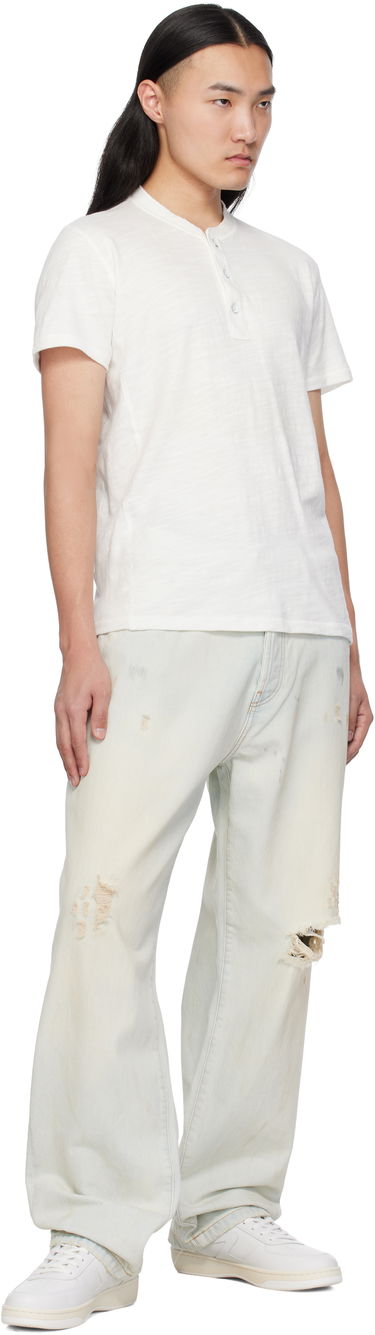 T-shirt rag & bone Rag & Bone Classic Cotton Henley T-Shirt Hvid | M000T996G, 3