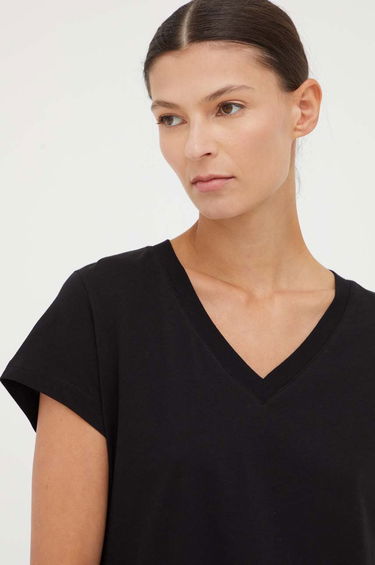 T-shirt Samsoe Samsoe Samsoe Samsoe SOLLY V-Neck T-Shirt Sort | F00012028, 2