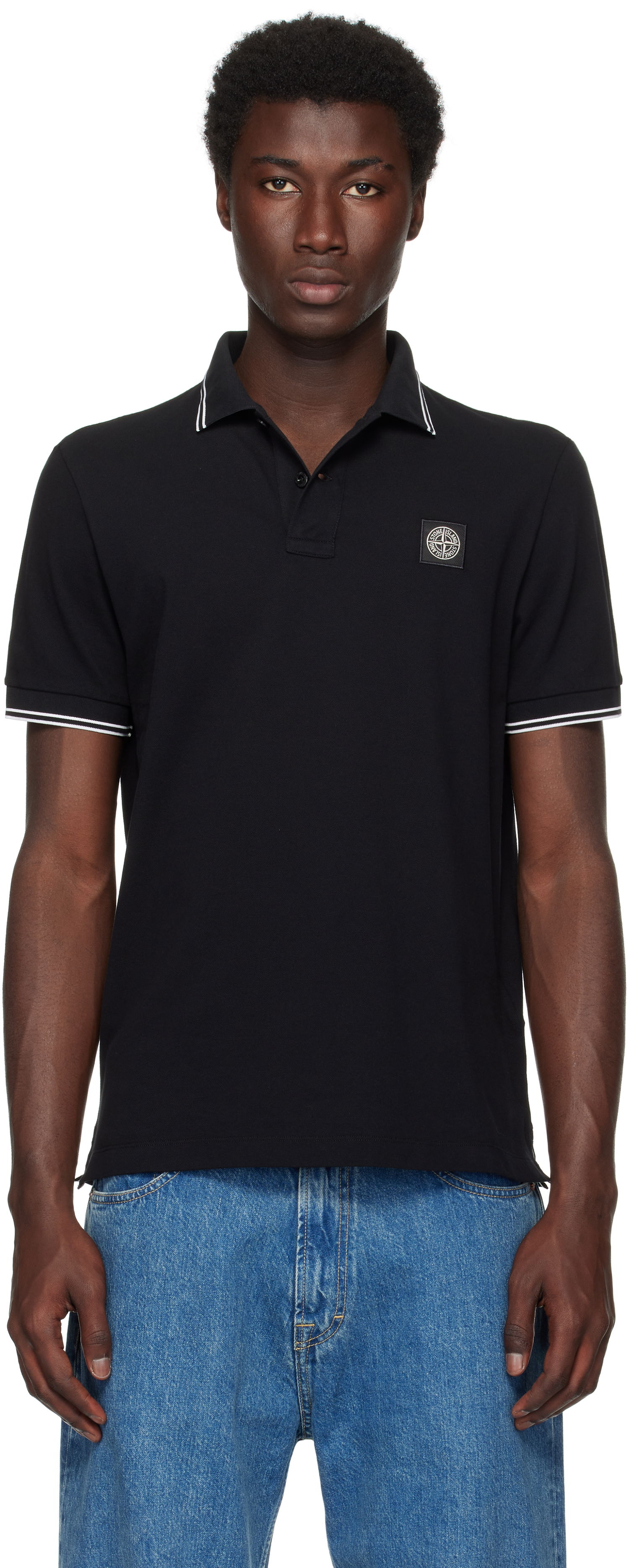Polo skjorte Stone Island Organic Piqué Polo by Stone Island Sort | K2S15 2200007 S0018, 0