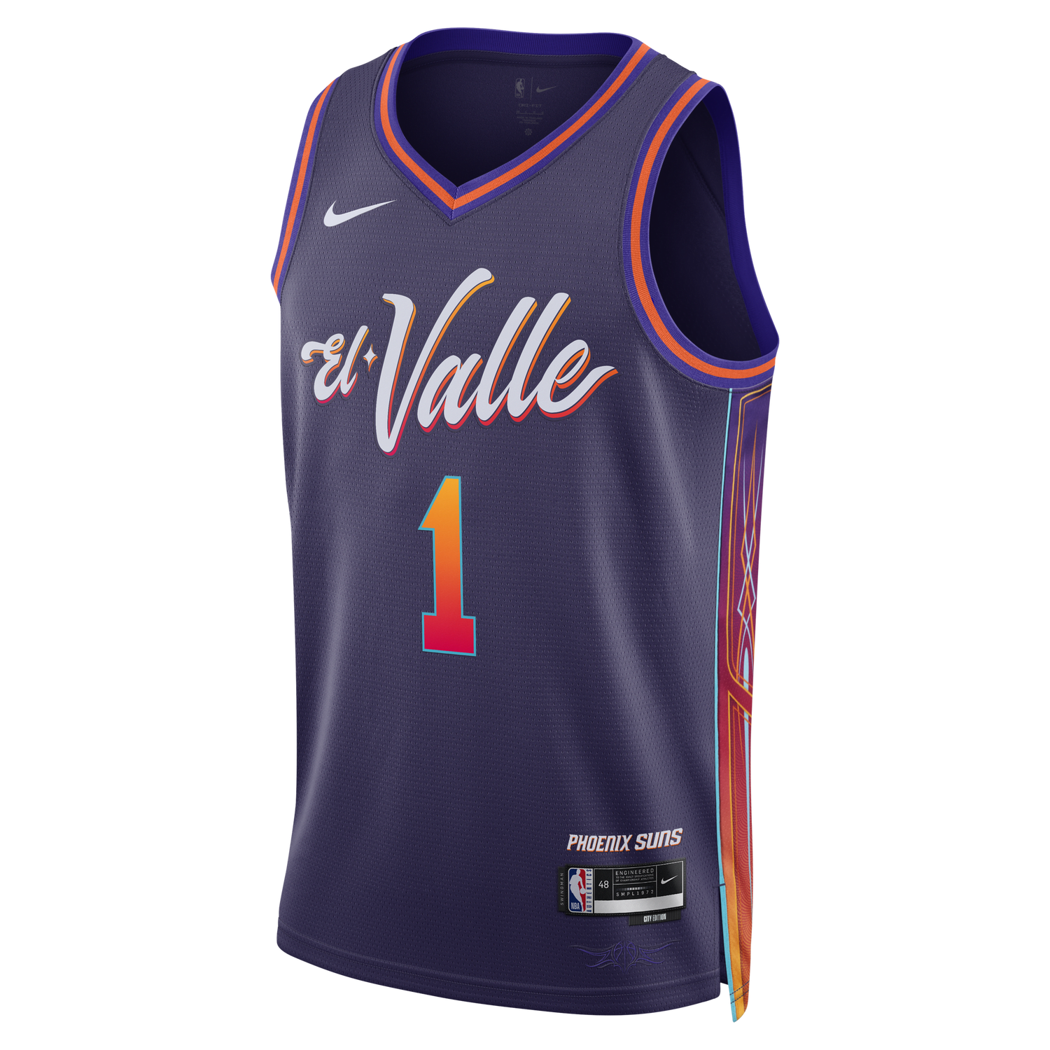 Jersey Nike Dri-FIT NBA Swingman Devin Booker Phoenix Suns City Edition 2023/24 Jersey Lilla | DX8516-537, 0