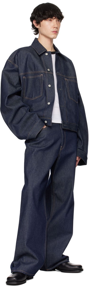 Jakke Acne Studios Blue Patch Pocket Denim Jacket Blå | C90182-, 3