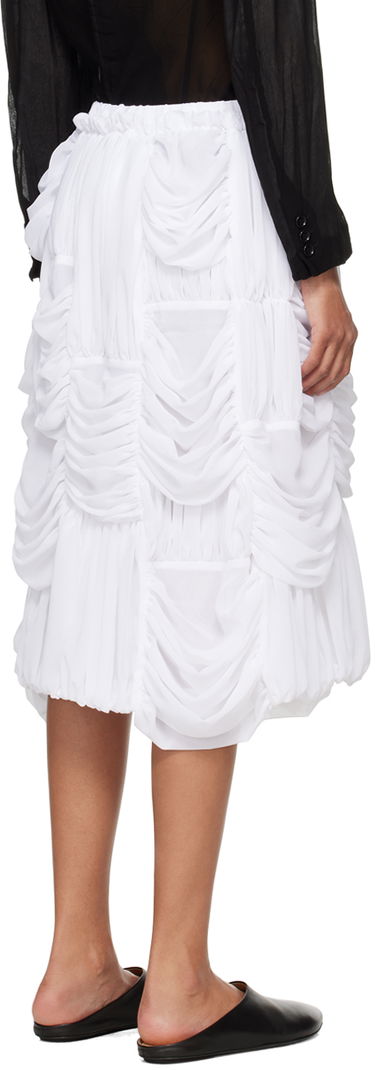 Nederdel Comme des Garçons Comme des Garçons Ruched Midi Skirt Hvid | RM-S016-051, 2
