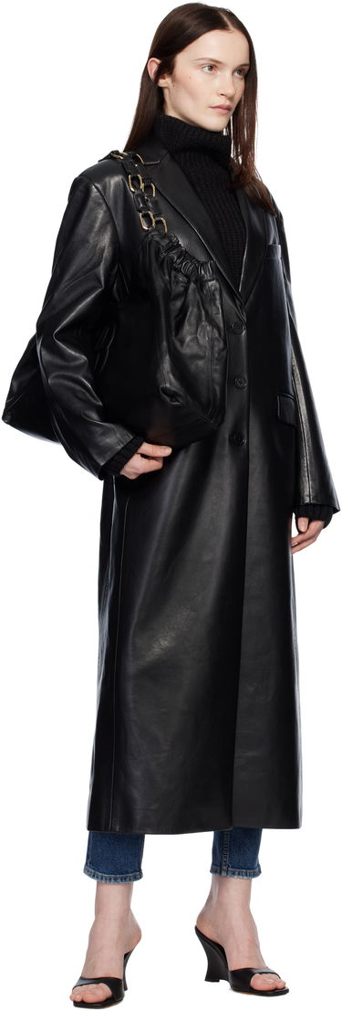 Frakker Anine Bing Quinn Oversized Faux Leather Trench Sort | A-01-10220-000, 3