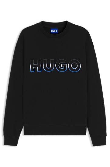 Sweatshirt BOSS Cotton-terry sweatshirt with ombré logo embroidery Sort | 50549148