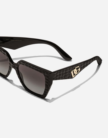 Solbriller Dolce & Gabbana Crossed Sunglasses Texture Cocco Onesize Sort | VG4438VP88G9V000, 3