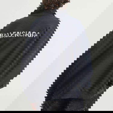Sweatshirt Balenciaga Logo Layered Collar Sweatshirt Mørkeblå | 850363-TTVJ2-1569, 3