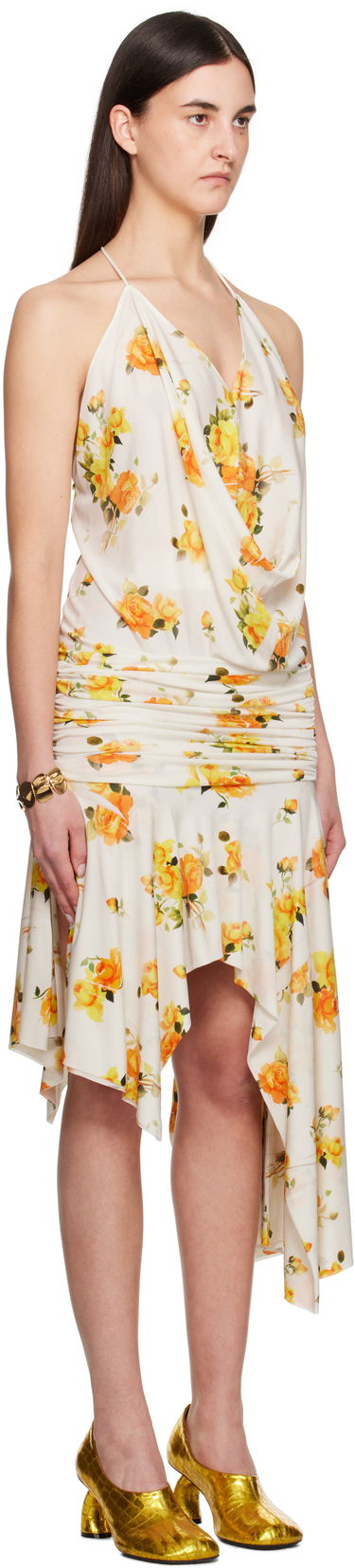 Kjole Acne Studios Acne Studios Strap Floral-Print Midi Dress Gul | A20789-, 1