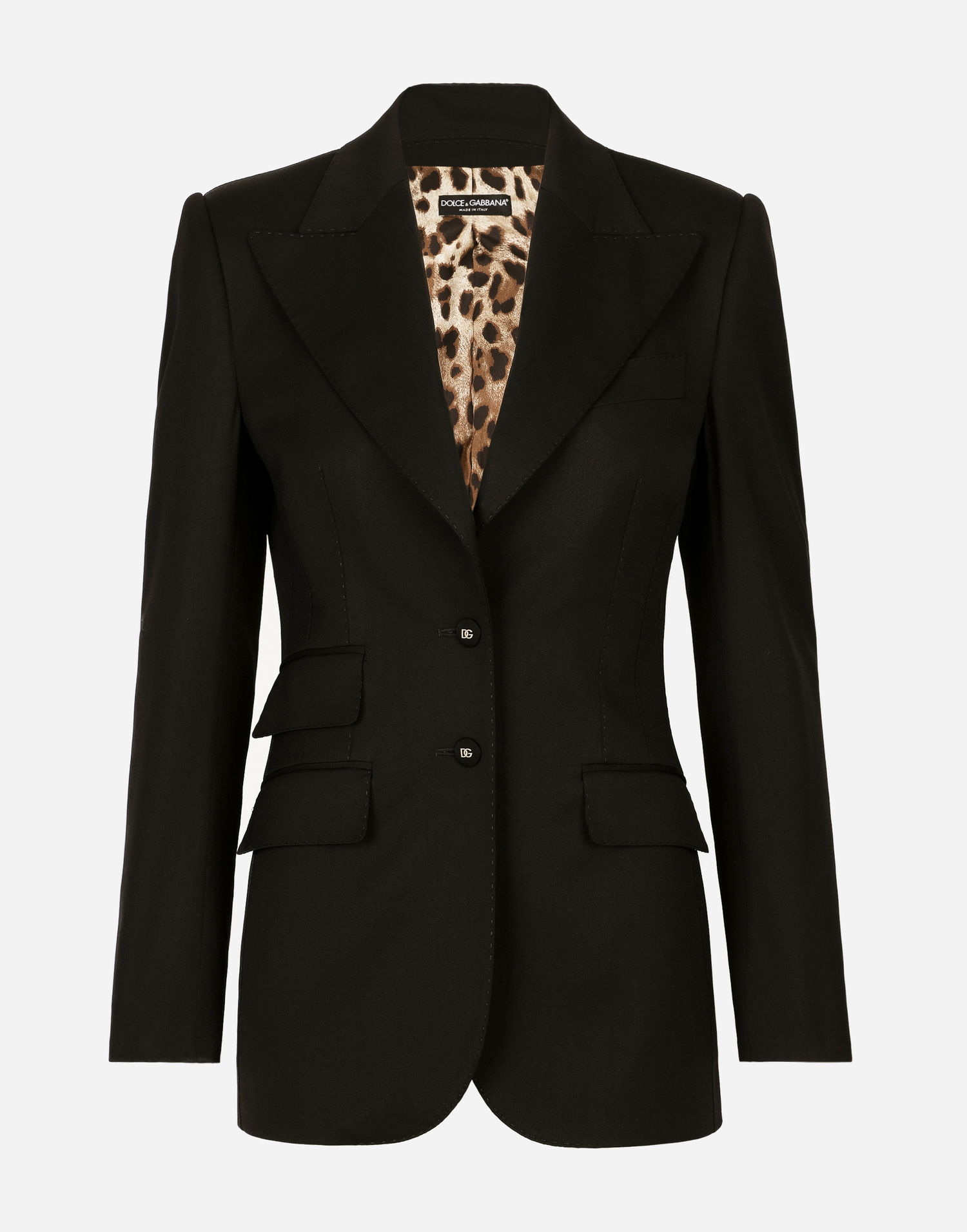 Jakke Dolce & Gabbana Dolce & Gabbana Gabardine Turlington Jacket with Top-Stitching Sort | F29Z8TGDCL0N0000, 0