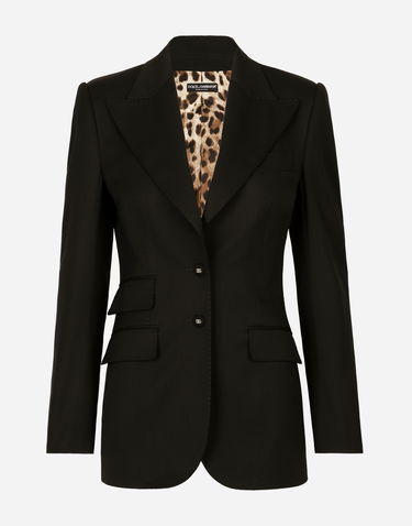 Jakke Dolce & Gabbana Dolce & Gabbana Gabardine Turlington Jacket with Top-Stitching Sort | F29Z8TGDCL0N0000, 0