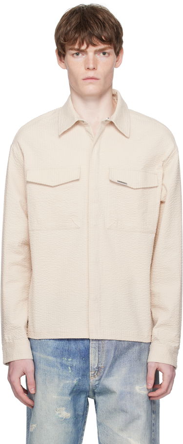 Skjorte Represent Clo Represent Textured Long Sleeve Shirt Beige | MLM100312, 0