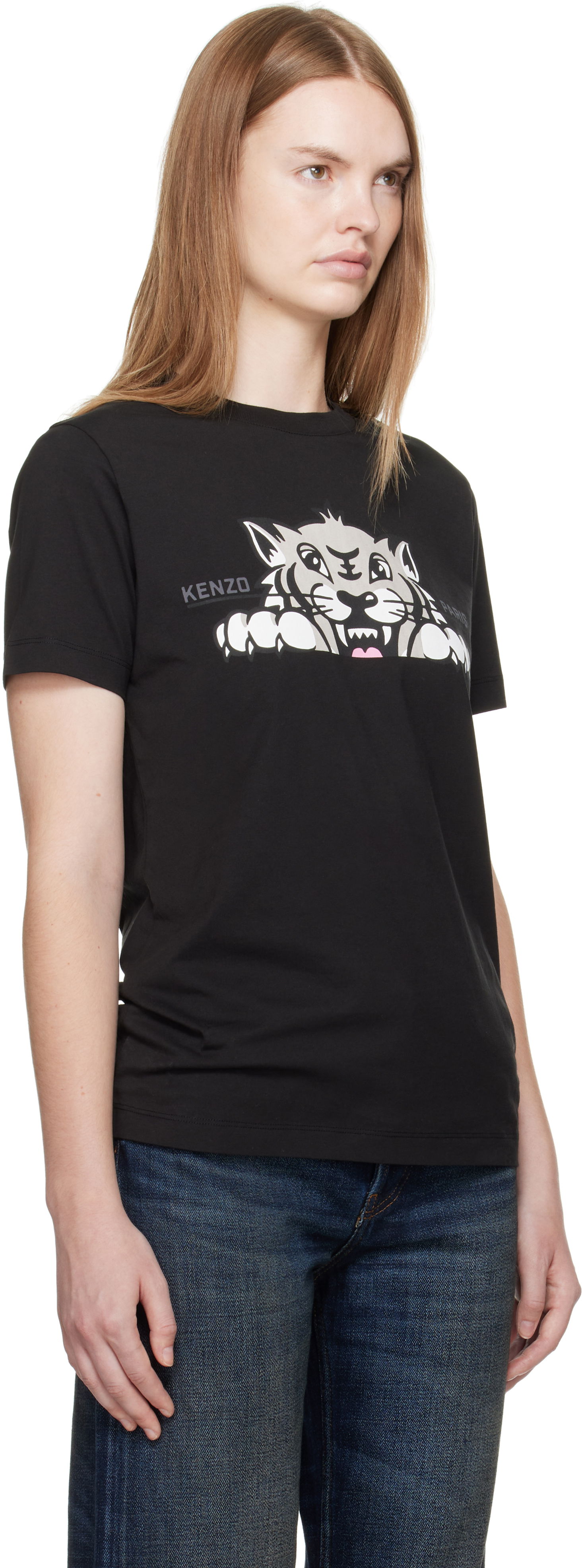 T-shirt KENZO Kenzo Paris 'Happy Tiger' T-Shirt Sort | FF62TS3524SO, 1