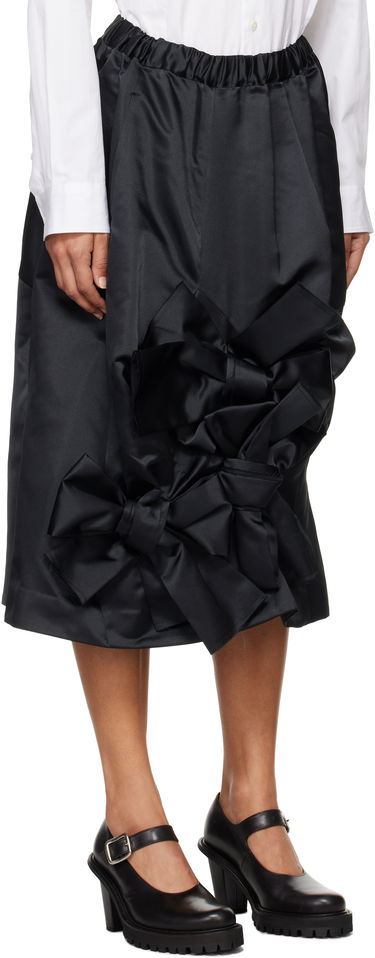 Nederdel Comme des Garçons Comme des Garçons Satin Midi Skirt with Bow Detail Sort | GN-S016-051, 1