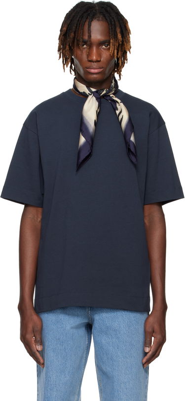 T-shirt Dries Van Noten Dries Van Noten Boxy Cotton T-Shirt Mørkeblå | 251-021111-1603, 0