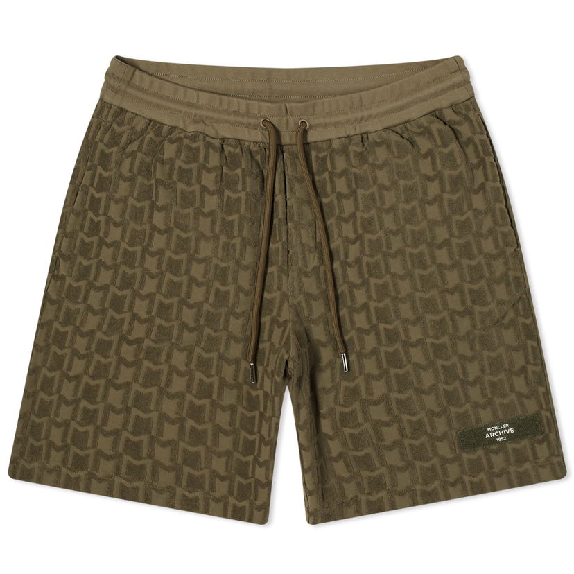 Shorts Moncler Towelling Monogram Short Grøn | 8H000-14-89AI5-823