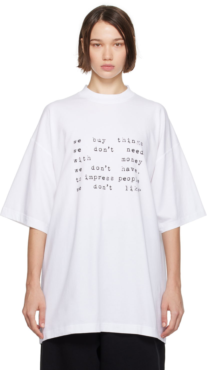 T-shirt VETEMENTS Oversized Print T-Shirt Hvid | UA66TR625W
