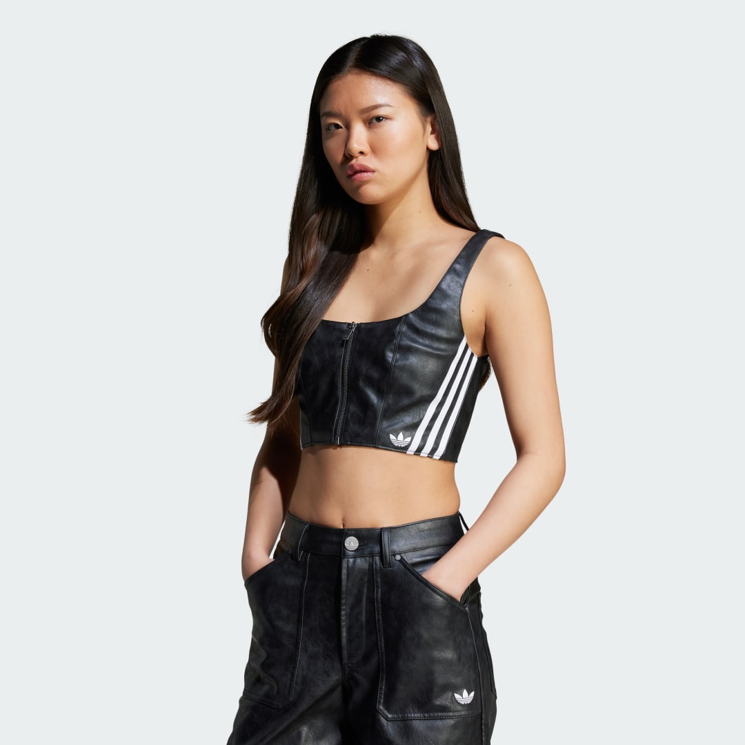 Crop top adidas Performance Adilenium Season 3 Faux Leather Crop Top Sort | JY6309, 0
