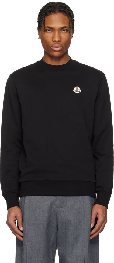 Sweater Moncler Moncler Logo Patch Cotton Sweatshirt Sort | K10918G00073809KR, 0