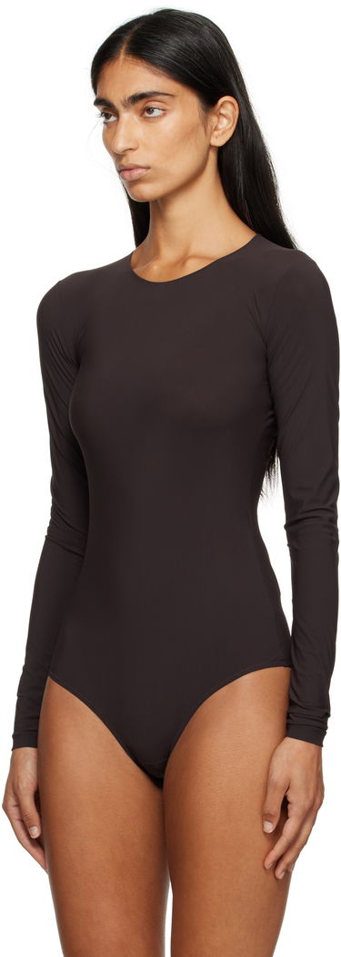 Krop Maison Margiela MM6 Maison Margiela Jersey Bodysuit Brun | S62NA0085 S20518, 3