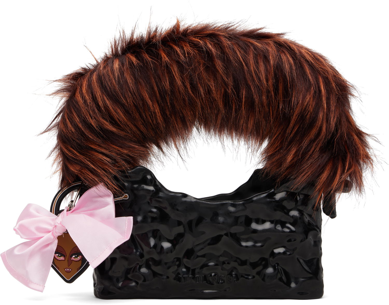 Håndtaske Ottolinger Ottolinger Furry Baguette Ceramic Bag Sort | 126-901326-01, 0