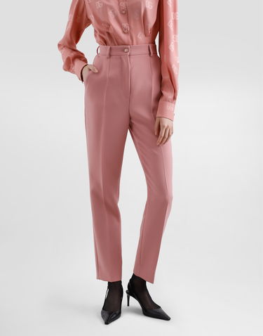 Bukser Dolce & Gabbana Dolce & Gabbana Tailored Double Wool Crepe Pants Lyserød | FTAM2TFU2L8F0473, 3