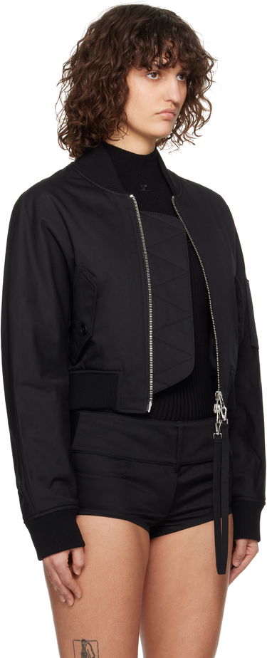 Bomberjakke Courrèges Courrèges Cropped Scuba Bomber Jacket Sort | 125CBL265PL0177, 1