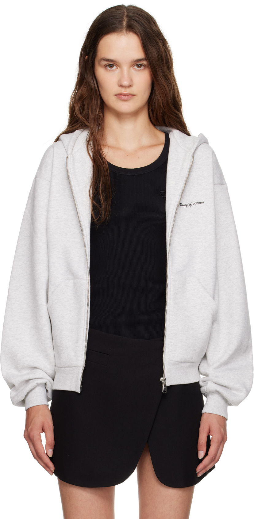 Sweatshirt Coperni Disney Crown Zip Up Hoodie Grå | DJS163F5035