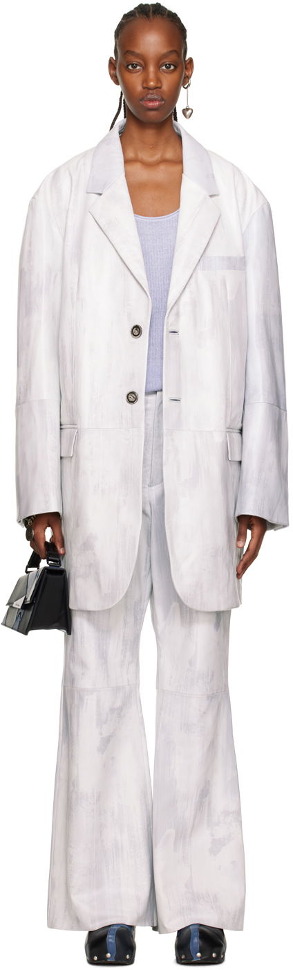Jakke Acne Studios x SSENSE Lambskin Blazer Jacket Hvid | C70003-, 0
