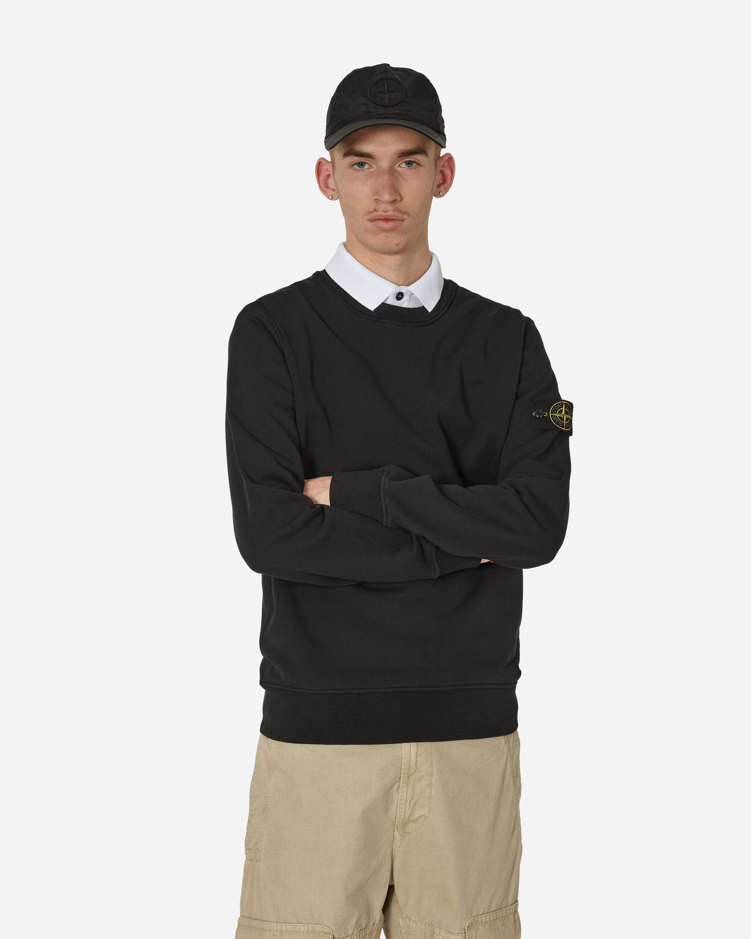 Sweatshirt Stone Island Garment Dyed Crewneck Sweatshirt Sort | 801563051 A0029, 0