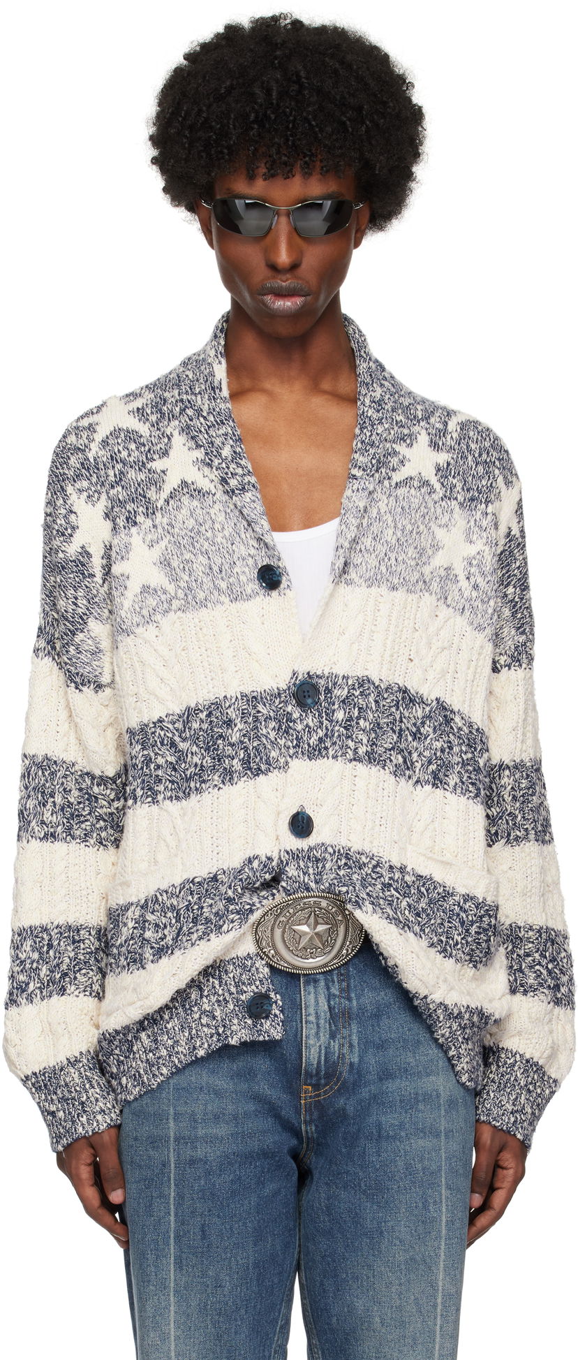 Sweater GUESS Cable Knit Cardigan Grå | M4BR01Z3GR0F0CG