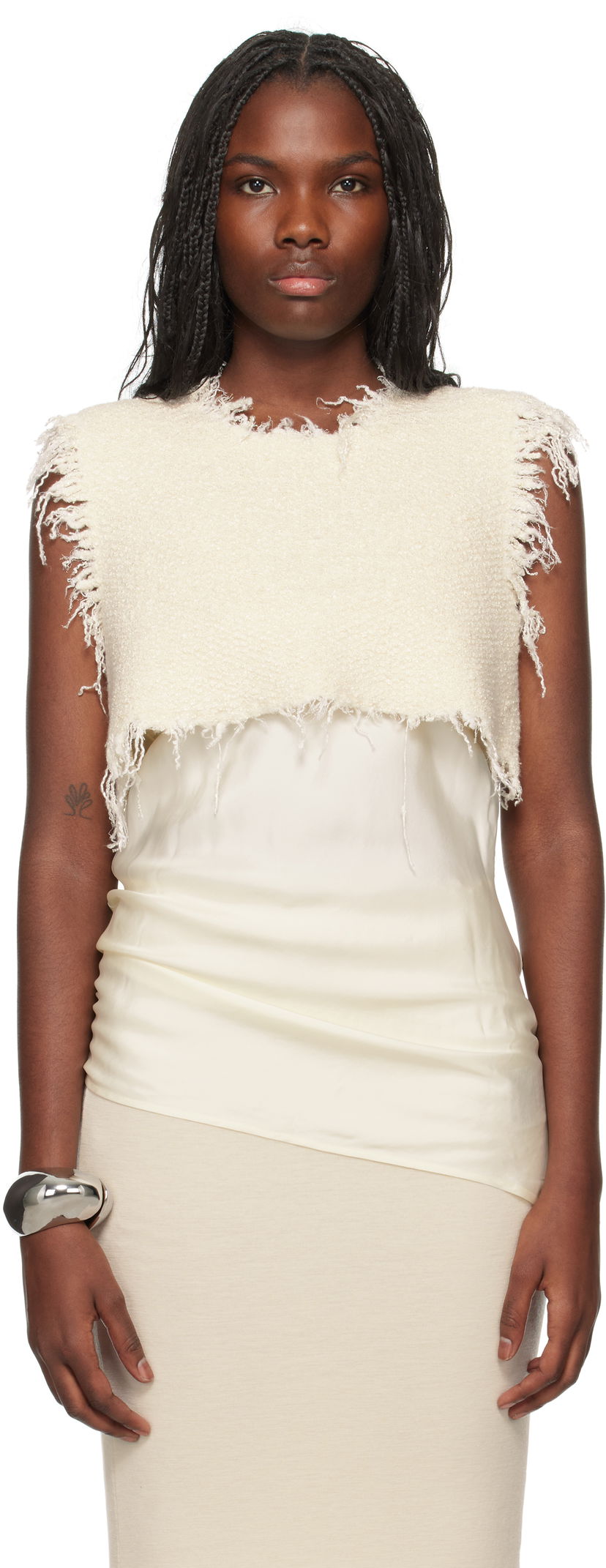 Tanktop Jil Sander Knit & Slit Tank Top & Camisole Set Hvid | J03FV0113_JTN371
