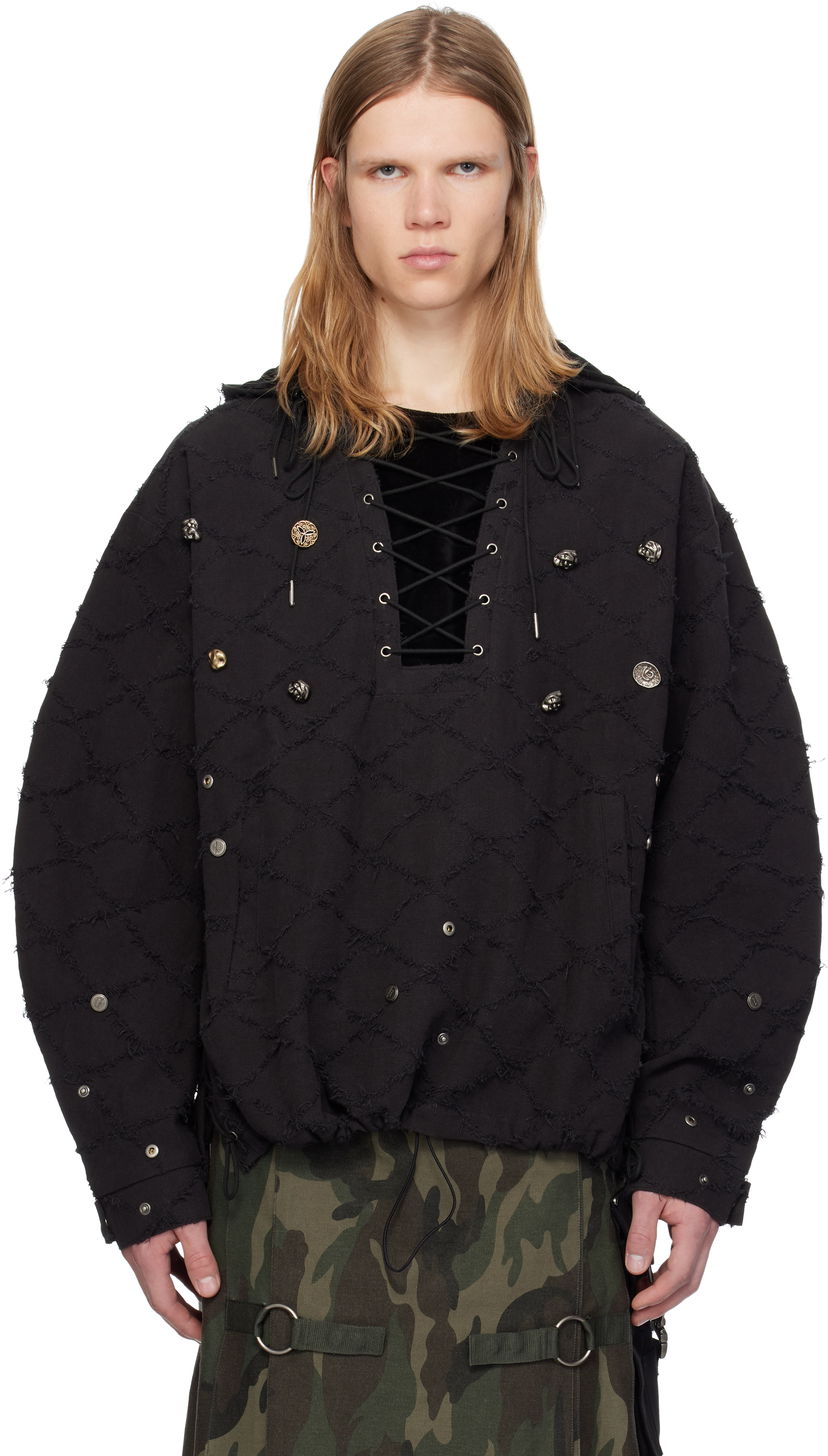 Sweatshirt Andersson Bell Lace-Up Hoodie With Hood Sort | atb1141m